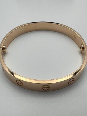 Cartier Love Bracelet Classic No Diamond Rose Gold 18K Size 18-with Box